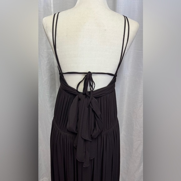 REBECCA TAYLOR Ruffled Lined Sleeveless V Neck Tea-Length dress NWT | size 6 - Picture 8 of 9